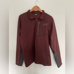 North Face Men’s Mock Neck 3/4 Zip Maroon Sweater